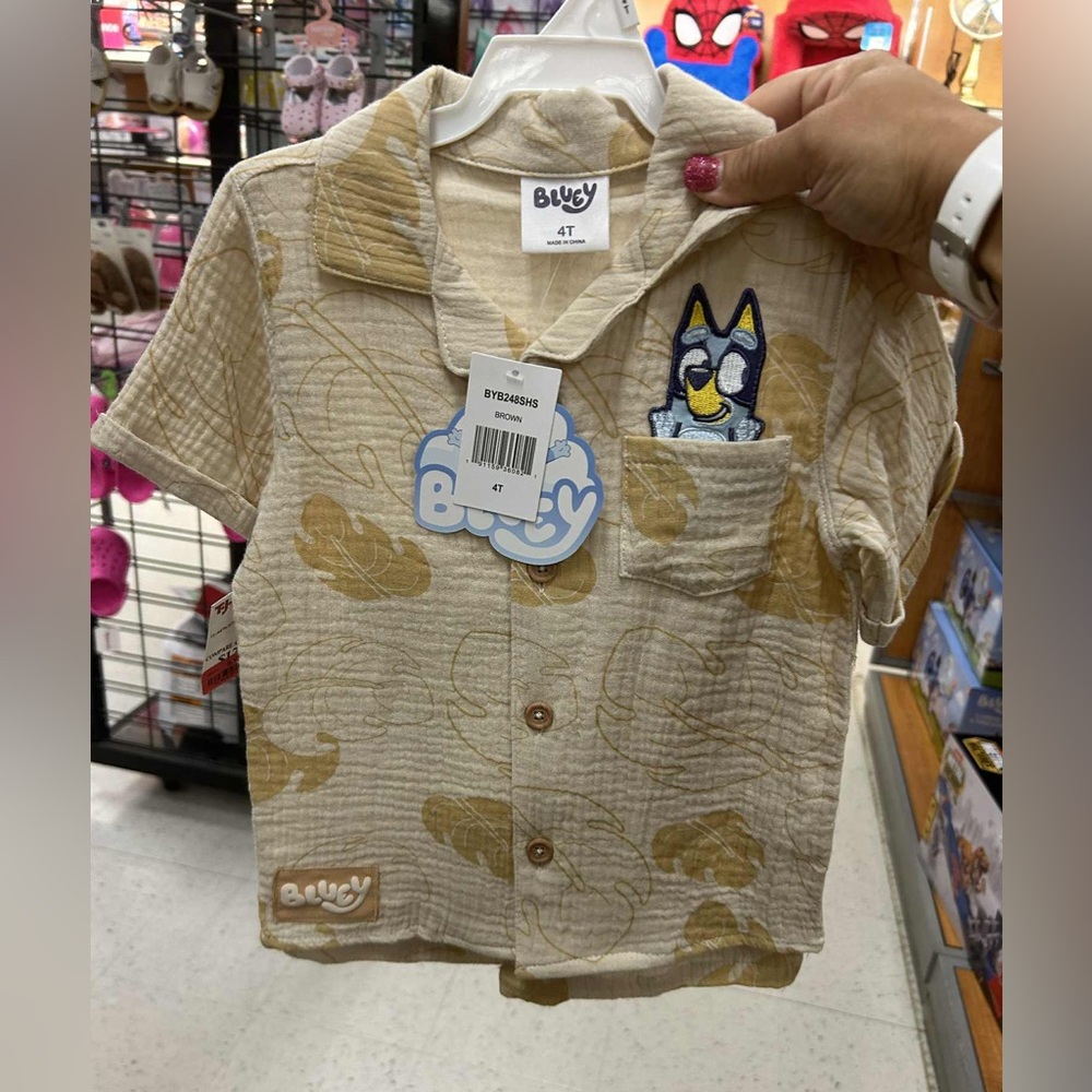 Tropical Bluey Tan 2-Piece Set Toddler Boys 4T Vacation Beach Summer Outfit Kids